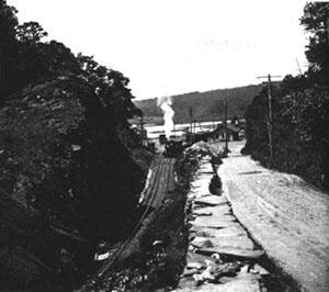 Rail line and terminal in Bolton Notch, 1906